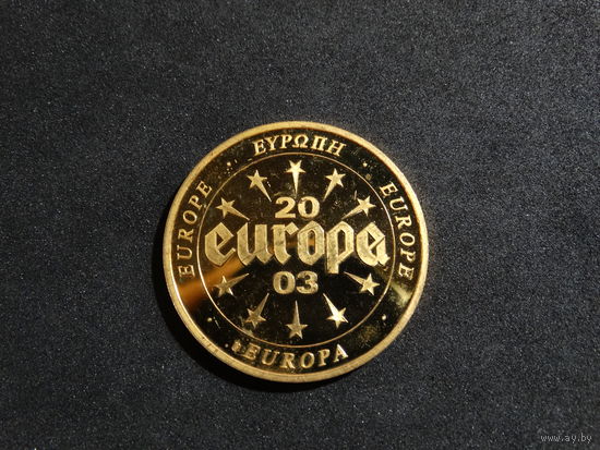 Монета медаль "Валюты стран еврозоны". Словакия 2003. "Европа". Крона.