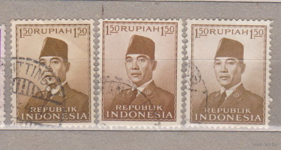 Президент Сукарто Известные личности Индонезия 1953 год  лот 12 Разные оттенки  цена за 1-у марку на Ваш выбор