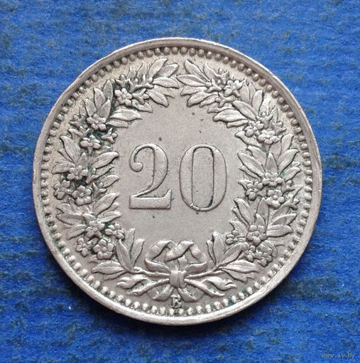 Швейцария 20 раппен 1950