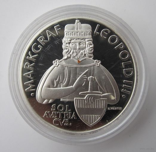 Австрия 100 шиллингов 1996 Леопольд III, пруф, серебро  .20-193