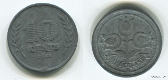 Нидерланды. 10 центов (1941)