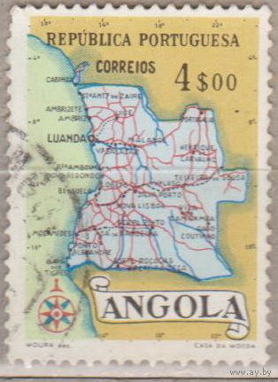 Португальская колония Португальская Ангола 1955 год  лот 16 Карта Анголы цена за 1-у марку на Ваш выбор
