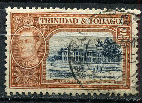Британские колонии - Тринидад и Тобаго - 1938/1944 - Король Георг VI и архитектура 2С - [Mi.132] - 1 марка. Гашеная.  (Лот 52EX)-T25P1