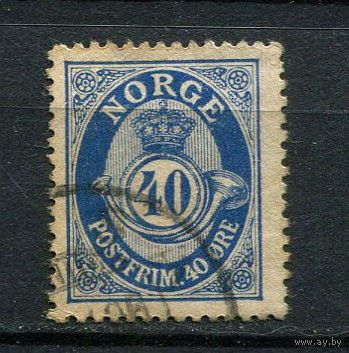 Норвегия - 1920/1929 - Цифры 40 O - [Mi.103] - 1 марка. Гашеная.  (Лот 56EC)-T5P5