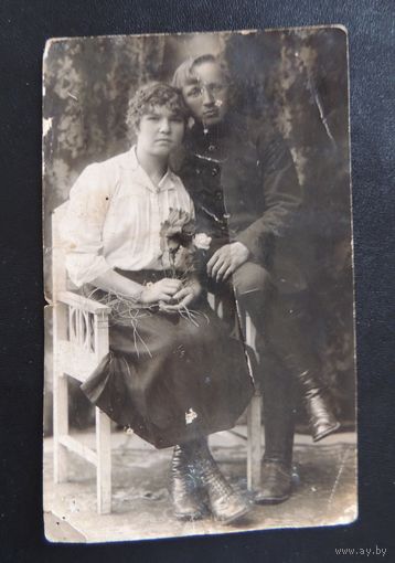 Фото польское "Влюбленная пара",Зап. Беларусь, 1930- е гг.