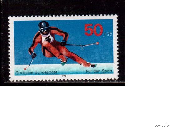 Германия(ФРГ)-1978,(Мих.958), **, Спорт, Горные лыжи