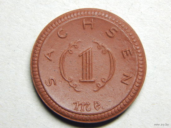 Германия Саксония 1 марка 1921г.AU.Нотгельд.