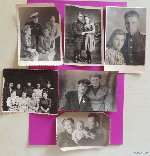 Фото "Офицерские семьи", 1940-1950 гг. (8*12 см)