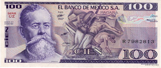 Мексика, 100 песо, 1982 г., aUNC