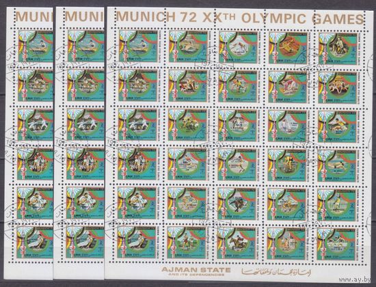 1972 Аджман 1605-1634ZBx3 used Олимпийские игры 1972 года в Мюнхене 75,00 евро