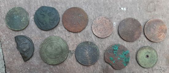 Монеты медь Империя от Анны до Николая.