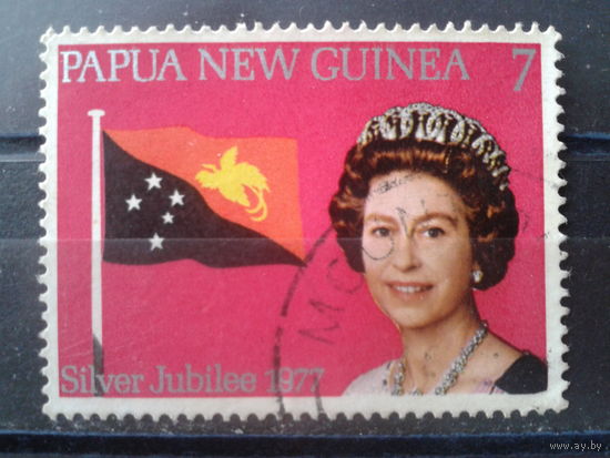 Папуа Новая Гвинея 1977 Гос. флаг, королева Елизавета 2