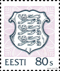 Стандартный выпуск Герб Эстония 1995 год серия из 1 марки (мелованая бумага)