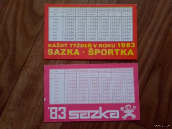 Карманные календарики.1983 год.