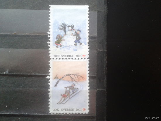 Швеция 2002-2003 Рождество, не почтовые марки, сцепка
