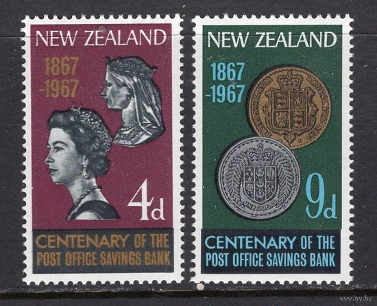 Новая Зеландия 1967 ** 100 почтовым сберегательным кассам монеты \\Е 7