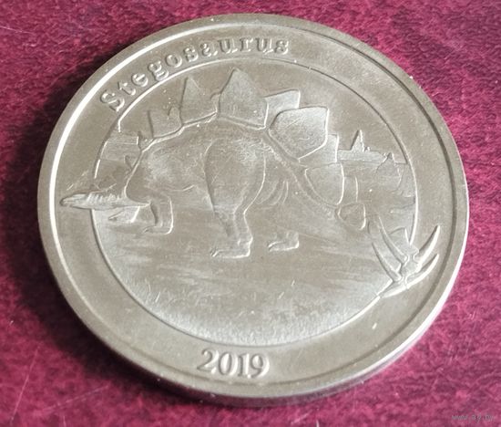 Майотта, 1 франк 2019 год. Стегозавр.
