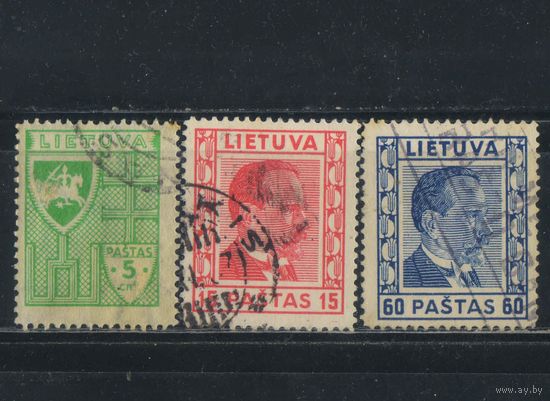 Литва Респ 1936 Гербы А. Сметана Стандарт #409,410,412