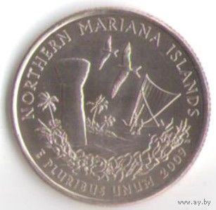 25 центов 2009 г. Северные Марианские острова серия Штаты и Территории Двор P _UNC