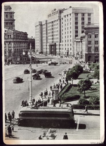 1946 год Москва Площадь Свердлова Трамвай