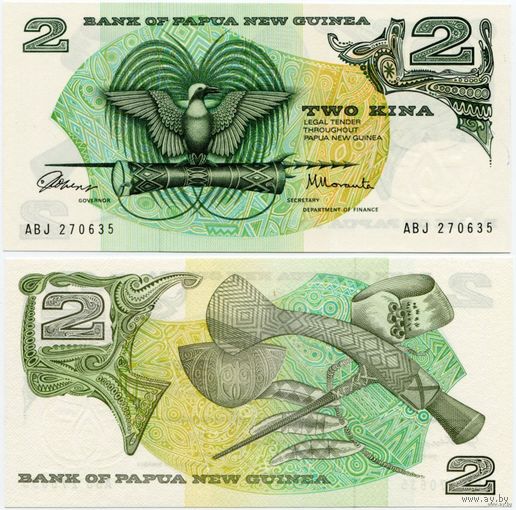 Папуа-Новая Гвинея. 2 кина (образца 1975 года, P1, UNC)