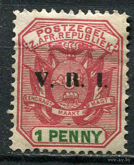 Британские колонии Трансвааль (Южная Африка) - 1900 - Герб с 1/2Р с надпечаткой V. R. I. - [Mi.85] - 1 марка. Чистая без клея.  (Лот 58EX)-T25P5