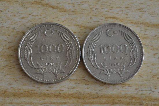Турция 1000 лир 1990 ,1993