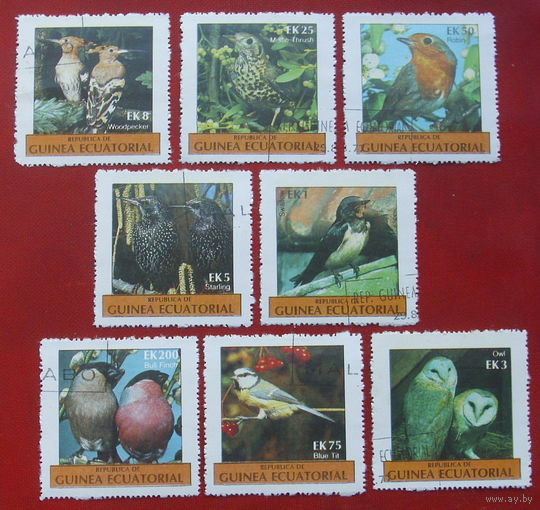 Экваториальная Гвинея. Птицы. ( 8 марок ) 1976 года. 8-18.