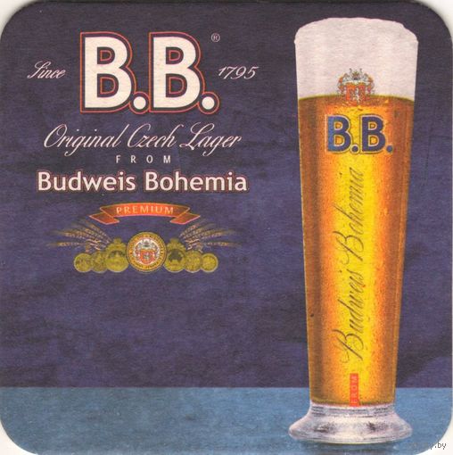 Подставку под пиво "B.B. Budweis Bohemia".