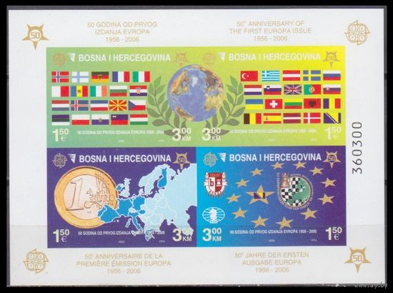 2005 Босния и Герцеговина 419-22/B27b 50 лет Европейскому Союзу 60,00 евро