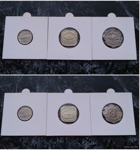 Распродажа с 1 рубля!!! Бангладеш 3 монеты (1, 5, 10 пойш) 1974-1994 гг. UNC