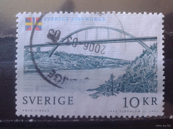Швеция 2005 Мост, марка из блока, совм. выпуск с Норвегией