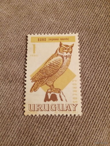 Уругвай 1967. Птицы. Virginianus nacurutu