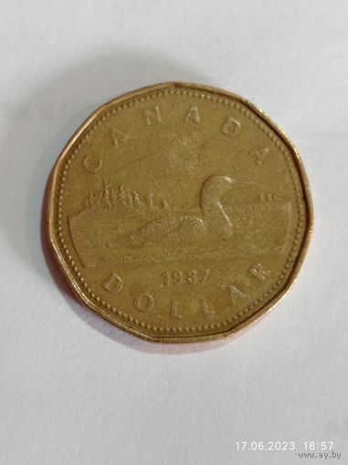 Канада 1 доллар  1987  года .