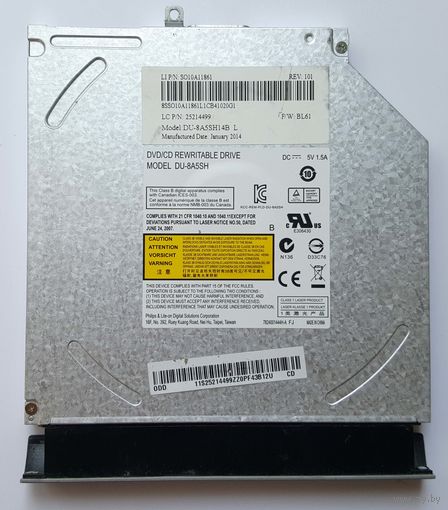 DVD-привод Lite-On DU-8A5SH14B, 25205806 c передней панелью для ноутбука Lenovo Z510, Z410