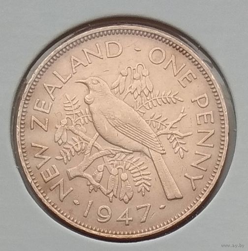 Новая Зеландия 1 пенни 1947 г. В холдере
