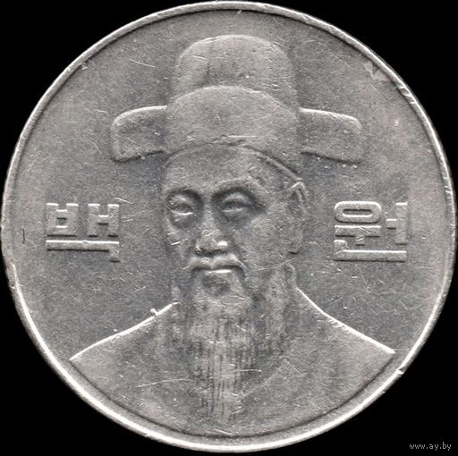 Южная Корея 100 вон 2000 г. КМ#35 (7-1)