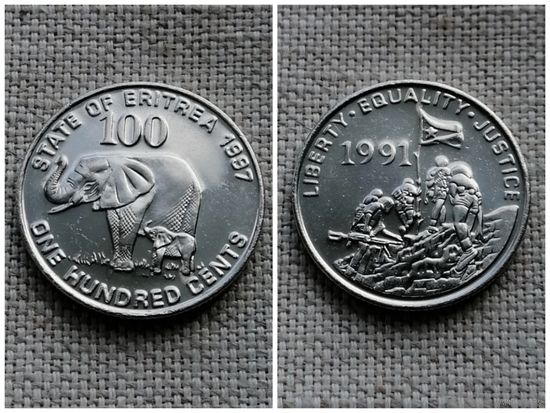 Эритрея 100 центов 1997/фауна/ Слон/FA