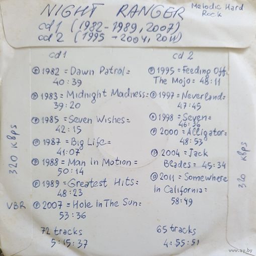 CD MP3 дискография NIGHT RANGER - 2 CD