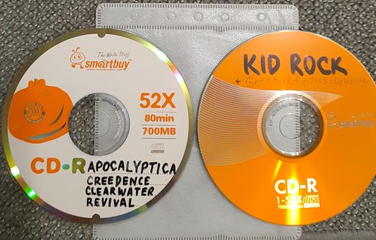 CD MP3 APOCALYPTICA, CREEDENCE CLEARWATER REVIVAL, KID ROCK - 2 CD.