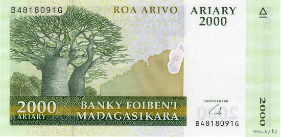 Мадагаскар, 2 000 ариари, UNC