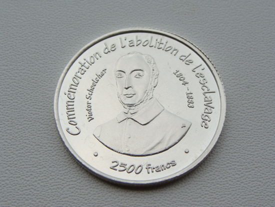 Того. 2500 франков (francs) 2007 год   X#E2 "Освобождение от рабства. Виктор Шольхер" Тираж: 850 штук