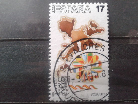 Испания 1986 Карты стран и ромашка из флагов испано-португльких языков