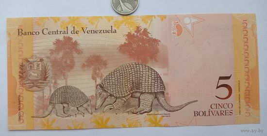 Werty71 Венесуэла 5 боливаров 2014 UNC банкнота