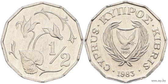 Кипр 1/2 цента 1983 UNC