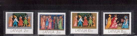 Латвия-1992 (Мих.344-347)  ** , Рождество