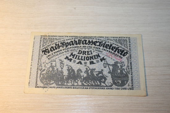 3 миллиона, 3.000.000 марок 1923 года, Германия.