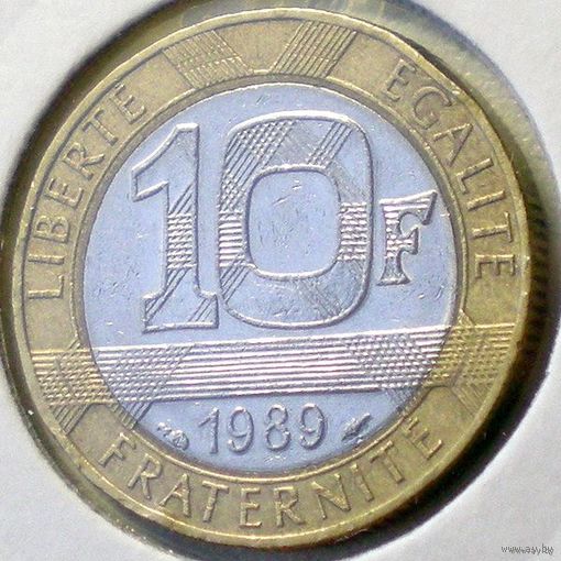 Франция, 10 франков 1989 года