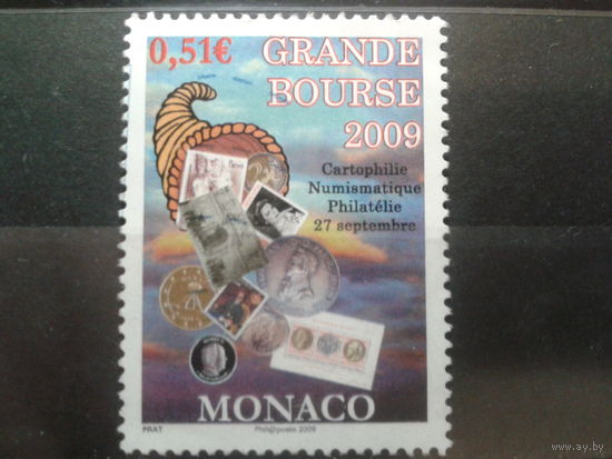 Монако 2009 нумизматика и филателия Михель-1,0 евро гаш