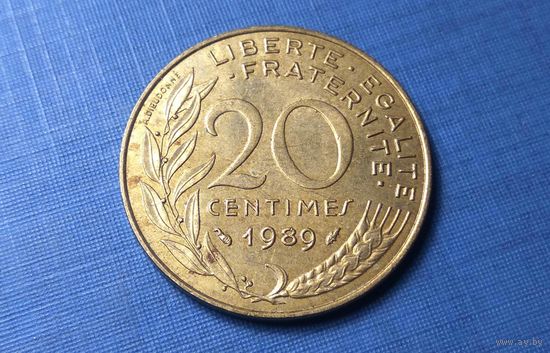 20 сантимов 1989. Франция.